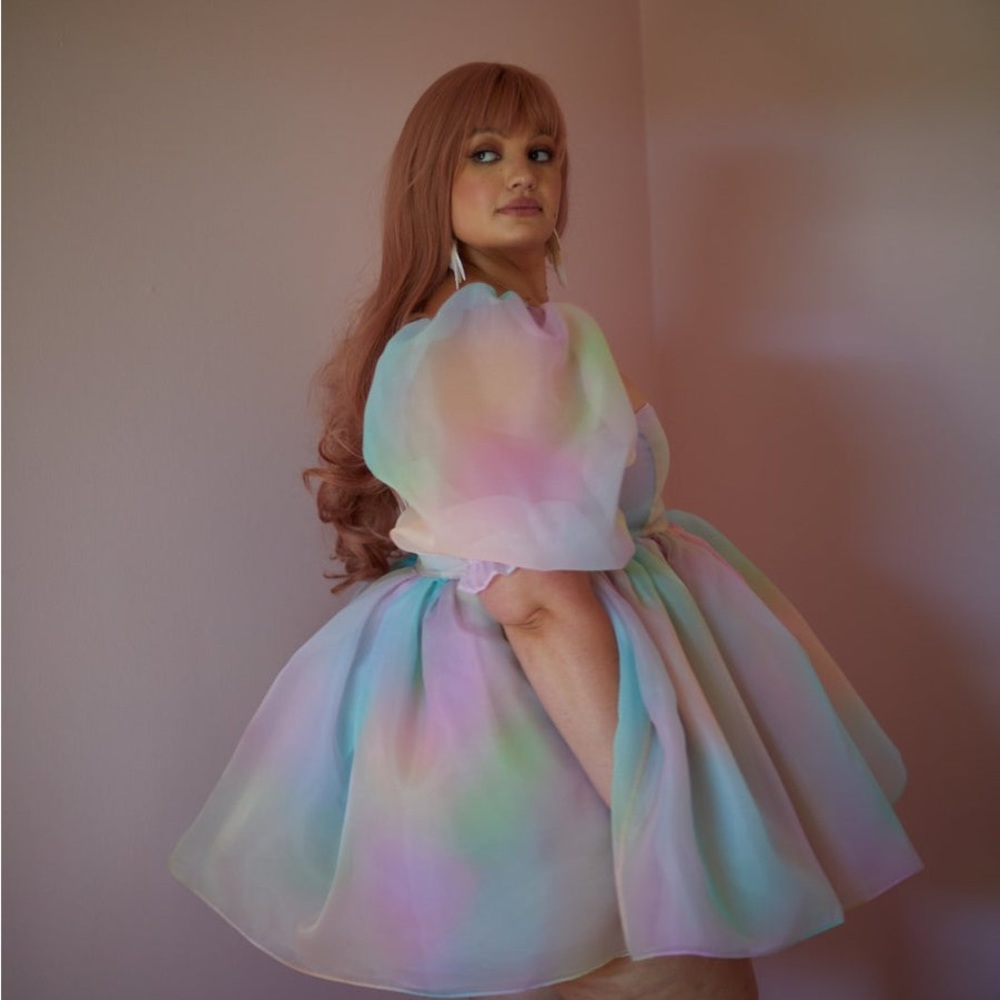 Selkie Rainbow Puff Dress